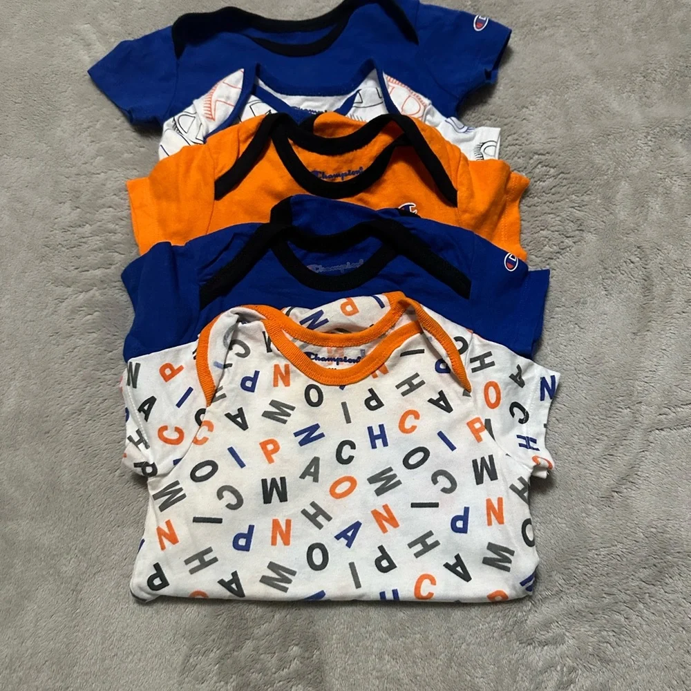 Champion Bodysuit Blue and Orange Athletic Design